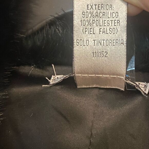 Albert Makali Sz L Elegant Black Green Tint Faux Funky Fun Fur Sleeveless Vest - Picture 11 of 11